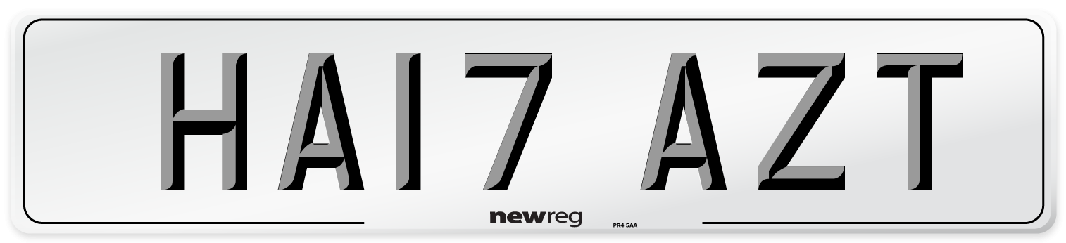 HA17 AZT Number Plate from New Reg